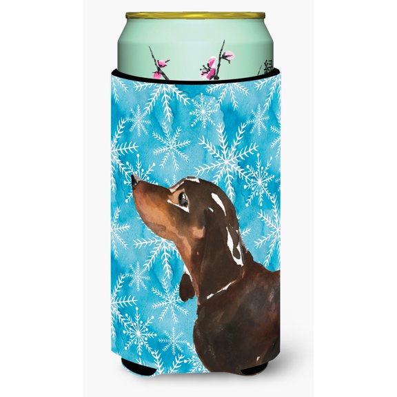 Carolines Treasures BB9440TBC Black and Tan Dachshund Winter Tall Boy Beverage Insulator Hugger Tall Boy multicolor
