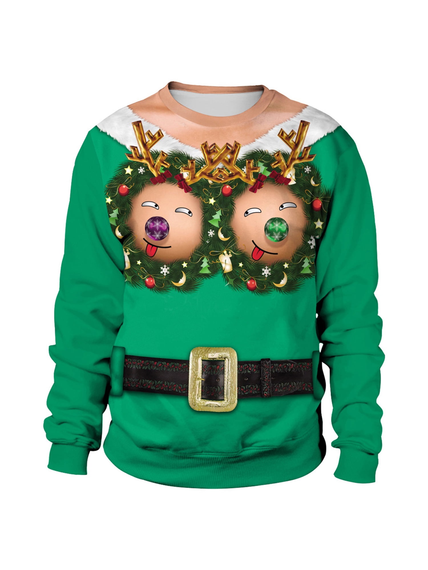 Funny UGLY Christmas Sweater Womens Mens Sweatshirt Long Sleeve Pullover Tops 