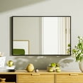 thumbnail image 5 of BEAUTYPEAK 38"x26" Bathroom Wall Mirror with Rectangular Metal Frame, Black, 5 of 11