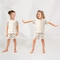 thumbnail image 5 of Summer Short Sleeve Pajama Sets Monkey Patterns Sleepwear Nighty 95% Cotton (5-14Y), 5 of 7