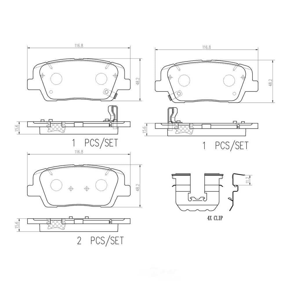 Brembo P30105N PRIME Ceramic Brake Pad Set