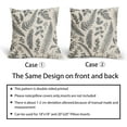 thumbnail image 5 of Gray Leaf Plant Pillow Covers 18X18 Inch Set of 2 Grey Tropical Fern Herbs Botanical Leaves Floral Decorative Pillow Cases Vintage Cushion Case Farmhouse Home Decor for Couch Sofa Porch Outdoor, 5 of 6