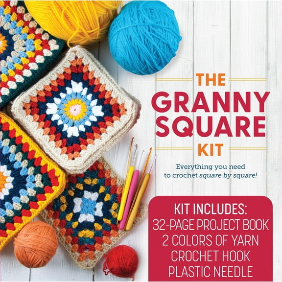 The Granny Square Kit : Everything You Need to Crochet Square by Square! Kit Includes: 32-page Project Book, 2 Colors of Yarn, Crochet Hook, Plastic Needle (Kit)