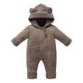 thumbnail image 3 of AWZXDE Girls knit rompers Suede Lined Long Sleeve Toddlers romper winter Button Up Toddlers girl fall clothes Casual Cold Weather Outfits Blue - 12-18 Months, 3 of 3