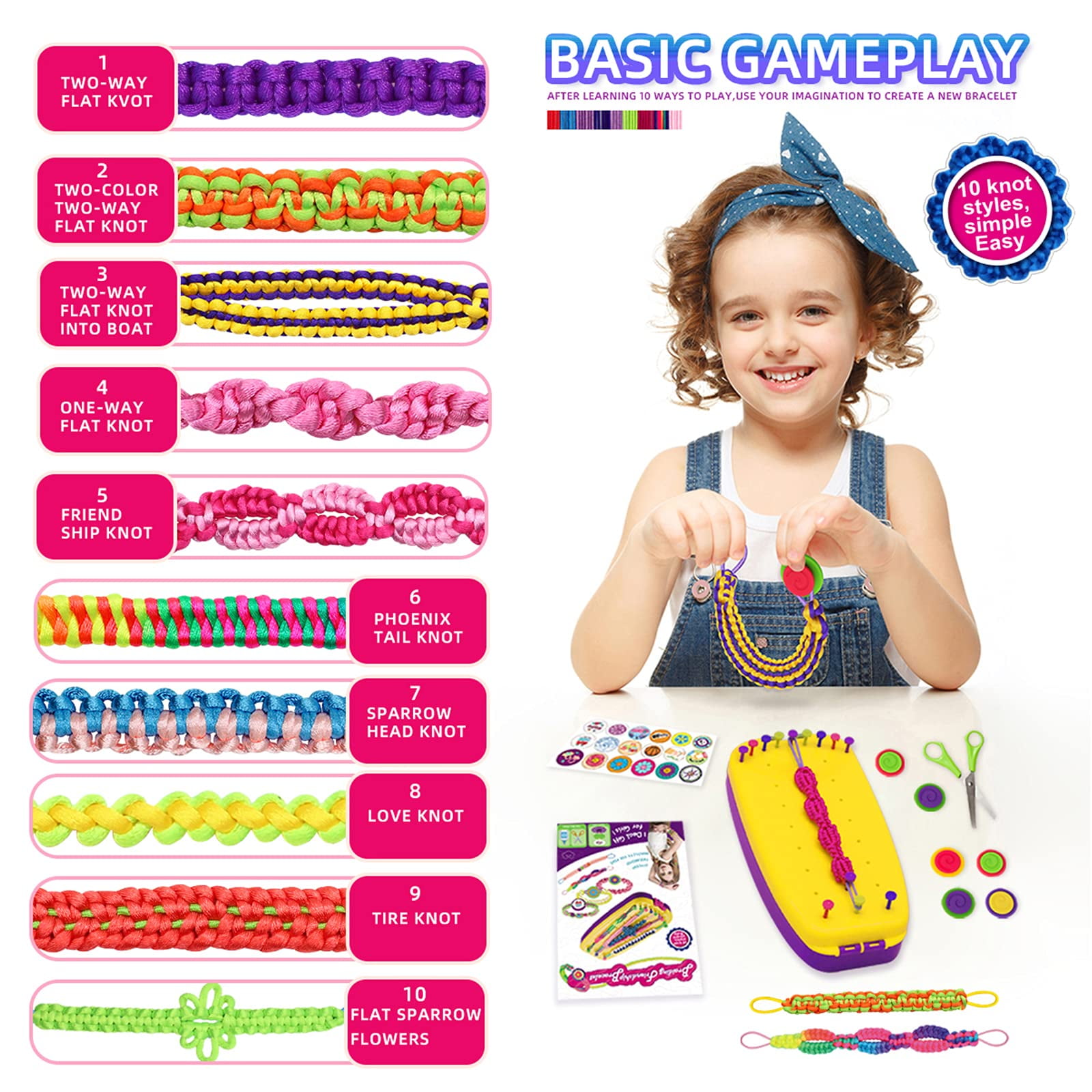 ddai arts and crafts for kids age 8-12 friendship bracelet making kit