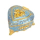 thumbnail image 1 of Joyero con forma de corazón, organizador de collares, elegante joyero portátil. Oro rosa azul, 1 of 9