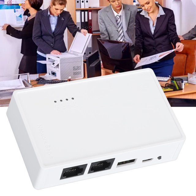 USB WiFi Print Server, USB 2.0 Printer Server Easy 3 Modes for 4 Printers for Office