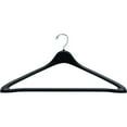 thumbnail image 2 of The Great American Hanger Company Rugged Black Plastic Suit Hanger with Fixed Bar and Chrome Swivel Hook 50/Box, 2 of 5