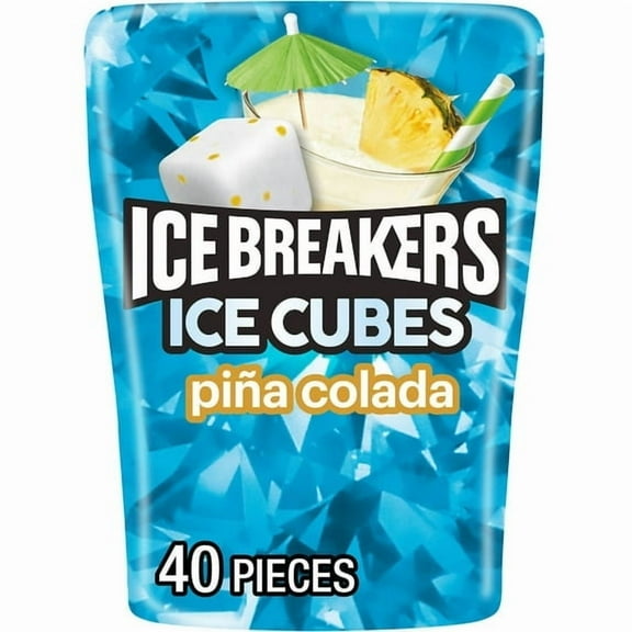 Ice Breakers Ice Cubes Pina Colada Sugar Free Chewing Gum, Bottle 3.24 oz, 40 Pieces pack of 3