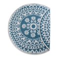 thumbnail image 1 of Midwest Design Imports Blue Floral Outdoor Round Rug, 5 ft., Reversible, 1 Count, 1 of 1