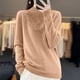 thumbnail image 1 of Suéter de cuello alto para mujer, color liso, con diamantes de imitación, cuello medio alto, suéter de punto, blusa para mujer, 1 of 4