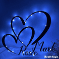 thumbnail image 3 of Craftnamesign Couple Heart Metal Sign, Custom Name Sign,Valentine Day Gift, Couple Gifts, 3 of 4