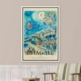 thumbnail image 5 of PixonSign Framed Canvas Print Wall Art Chagall Crescent Moon Pastel Floral Landscape Classic Vintage Illustrations Fine Art Decorative Multicolor for Living Room, Bedroom, Office - 16"x24" WHITE, 5 of 5