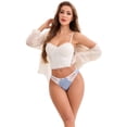 thumbnail image 5 of DARING DIVA Women's Lace Satin Low Rise Comfortable Smoothing Briefs XL Light Blue, 5 of 6