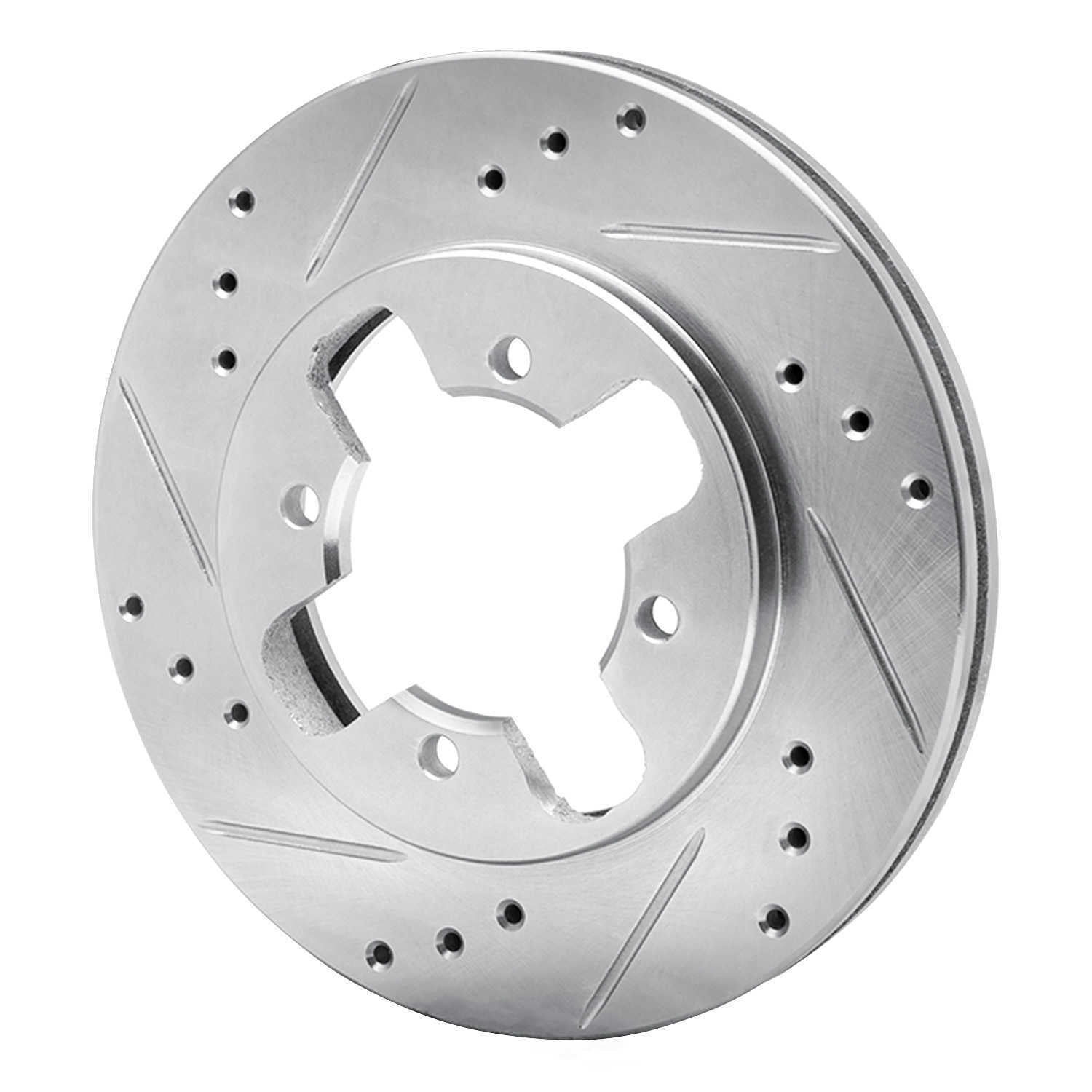 Dynamic Friction Company 631-67074L DFC Brake Rotor - Drilled And Slotted - Silver