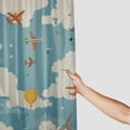 thumbnail image 3 of Aircraft shower curtain, hot air balloon cloud shower curtain, mountain printed fabric waterproof fabric bathroom decoration, various specifications (including hooks), 3 of 7