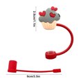 thumbnail image 3 of Fundas de silicona reutilizables Kojanyu para pajitas de 8-9 mm,bonitas cubiertas antipolvo para postres de fiesta,decoraciones antiderrames., 3 of 6