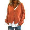 thumbnail image 1 of Women's V-Neck Button Cardigan - Casual Stretchy Knitted Sweater Coat for All Occasions, 1 of 8