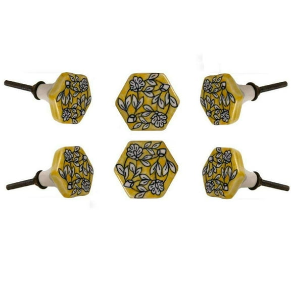 Set of Six Barson Ceramic Cabinet Knobs by Trinca Ferro