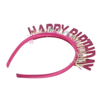 Unique Bargains Birthday Crown Birthday Headband Birthday Crown Adult Woman Happy Birthday Headband for Girls Rose Red
