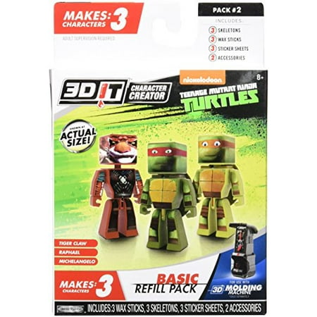 3D Character Creator Teenage Mutant Ninja Turtles Basic Refill Pack Style 2 Novelty Toy