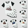 thumbnail image 4 of Caqnni Toddler Boy Clothes Outfits Kid Summer Hawaiian Print T-Shirt + Elastic Shorts Cartoon Print 2PCS Set 3 6 12 18 Months 2T Summer Pjs Kids Gift 2PCS Pajamas Outfits (4-5 Years), 4 of 4