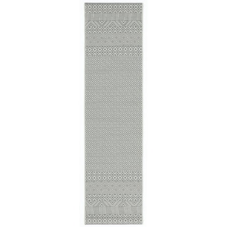 SAFAVIEH Courtyard Naomi Geometric Indoor/Outdoor Runner Rug Brown/Grey 2 3 x 10