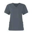 thumbnail image 3 of TQWQT Dark Gray Scrubs Sets for Women Plus Size Nursing Scrubs Stretchy V Neck Cargo Scrub Pants and Tops Medical Scrub Sets Clothing Set for Women Dark Gray M, 3 of 6