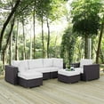 thumbnail image 5 of Modway Convene 6-Piece Aluminum and Rattan Patio Sectional Set in Espresso/White, 5 of 9