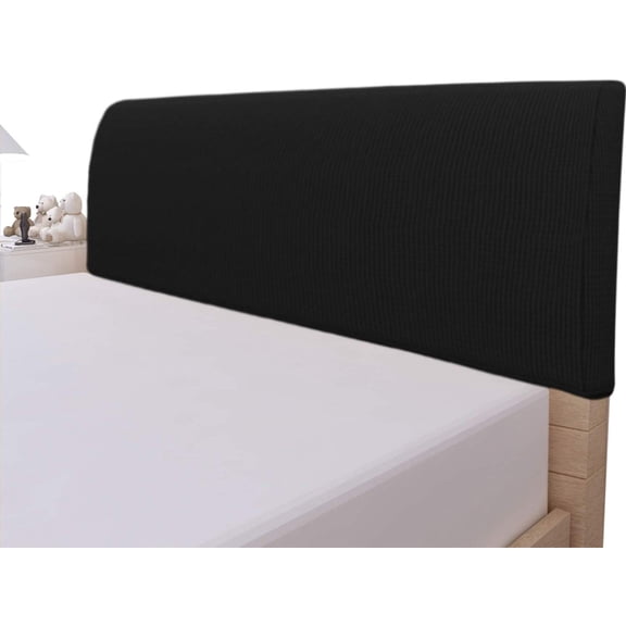 Stretch Bed Headboard Cover,Small Square Jacquard Headboard Slipcover, Dustproof Bed Head Cover for Bedroom (Twin,Wine)