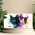 thumbnail image 6 of 1 Pcs 2D Flat License Plate Covers & Frames, Two Colorful Kittens For Decorative Front, Waterproof For Decoration Aluminum License Plate Covers & Frames Cover For Men Women, 12" X 6", 6 of 7