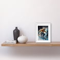 thumbnail image 2 of Snowboarder Landing Snowboard Jump Splatter Paint Artwork Framed Wall Art Print 9X7 Inch, 2 of 5