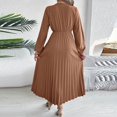thumbnail image 6 of Kaemgyyd Maxi Dresses for Women Pleated V Neck Long Lantern Sleeves Dress Elastic Waist Elegant Flowy Long Dress, 6 of 6