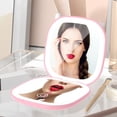 thumbnail image 3 of Makeup Mirror with LED light Dimmable Lighted Makeup Mirror 10X Travel Magnifying Mirror 400mAh Rechargeable Handheld LED Cosmetic Mirror 2-Side Vanity Makeup Mirror Touch Control for Wom, 3 of 6