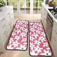 thumbnail image 4 of Kitchen Rugs Sets Of 2,Red Daisy Flower Green Centers Pattern Anti Fatigue Kitchen Mat Rugs Non Slip Washable,Decorative Kitchen Floor Mats for Kitchen,Sink,Laundry,17"x47"+17"x47", 4 of 5