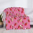 thumbnail image 3 of Rozeui Strawberry Cake for Flannel Blanket, Soft Fuzzy Plush King Blanket for Winter, Thick and Warm All-Season Bed Throw-50"x40", 3 of 6