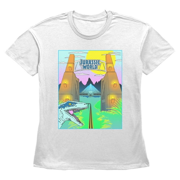 Womens Jurassic World Retro Park Gates T Shirt