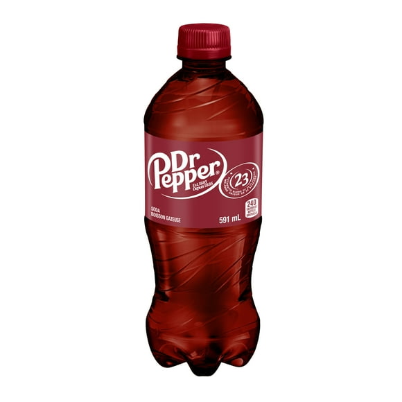 Dr Pepper Soda 591 mL, Bottle, 591 mL