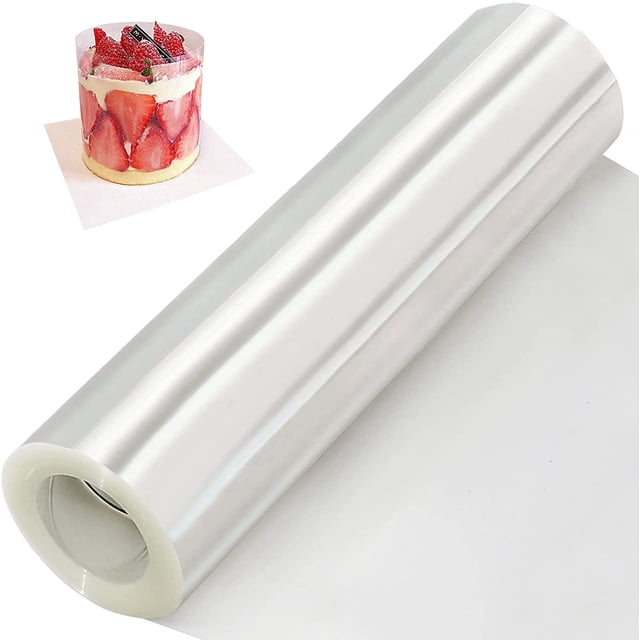 Cake Collar, 12 Inch Acetate Cake Collars, Large Clear Acetate Sheets for Chocolate Mousse DIY Cake Wrapping Decorating Baking (Length 394inch)