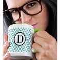 thumbnail image 2 of 3dRose, Mint green pattern monogram initial D, 11oz Two-Tone Green Mug, 2 of 7