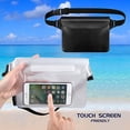 thumbnail image 2 of Bolsa impermeable de 2 piezas con correa para la cintura, accesorios de playa para mantener su teléfono y objetos de valor seguros y secos, perfecto para paseos en bote, snorkel, kayak, playa, piscina, parque acuático (amarillo, rosa) Rojo Verde, 2 of 5