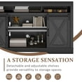 thumbnail image 5 of Royalcraft Television Stand with 2 Shelves and Storage Cabinet, Wood Black, 58', 5 of 10