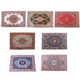 thumbnail image 4 of Vogacara Mini alfombra exquisita decoración de diseño de escena 1/12 Mini adorno de casa alfombra de tela modelo para decoración DIY naranja, blanco Muñecas y casas de muñecas Rojo Vogacara FN001807-03, 4 of 6