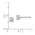 thumbnail image 2 of FB Jewels Sterling Silver 4mm Round Basket Set CZ Stud Earrings, 2 of 2