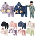 thumbnail image 2 of Conjunto de pijamas de felpa cálidos para invierno para niños, ropa de dormir bonita, conjunto de 2 uds., pijamas de Navidad, ropa para el hogar, pijamas de tiburón, ropa de 1 a 3 años, 2 of 4