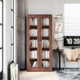 thumbnail image 2 of Display Cabinet-71 Inches 4 Adjustable Shelves Curio Cabinets with Locking Glass Doors Display Case for Collectibles, Cosmetics, Hydroponics, Books (Wood Color,Assemble Required), 2 of 14