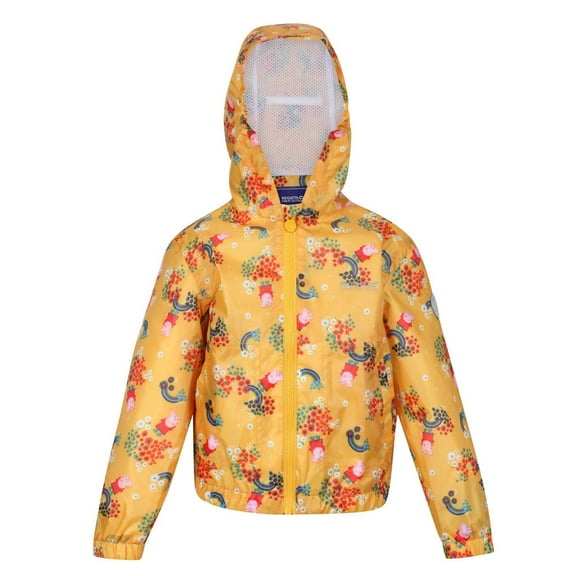Regatta Boys/Girls Muddy Puddle Peppa Pig Floral Hooded Waterproof Jacket