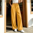 thumbnail image 2 of LIaqionyy Women's Straight Leg Pants Elastic Waist Drawstring Flowy Loose Lounge Lightweight Trousers with Pockets, 2 of 7