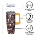 thumbnail image 3 of 30oz Halloween Tumbler with Handle, Pumpkin Bat Skeleton | Print | Halloween Gifts for Men & Women | with Lids and Straws | Stainless Steel Insulated | Coffee Travel Mug, 3 of 5