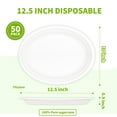 thumbnail image 3 of Dyrfolm 12.5 Inch Oval Plates,50 AFN1Pack Disposable Plates,Heavy Duty Disposable Oval Dinner Plates,Large Oval Plates for Party,Picnic,Compostable Biodegradable,Thicken (White), 3 of 3